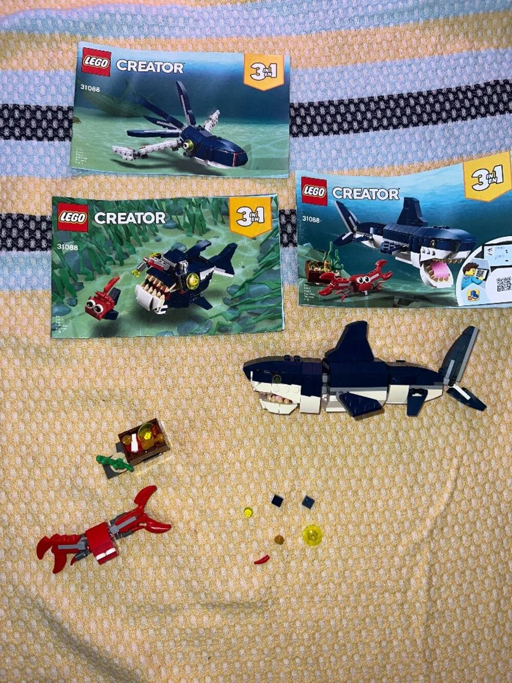 LEGO Creator 3in1 Deep Sea Creatures Set 31088 Complete Set Manuals Included